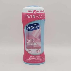 Suave Invisible Solid Antiperspirant Deodorant Powder Women 2.6 oz (Twin Pack)